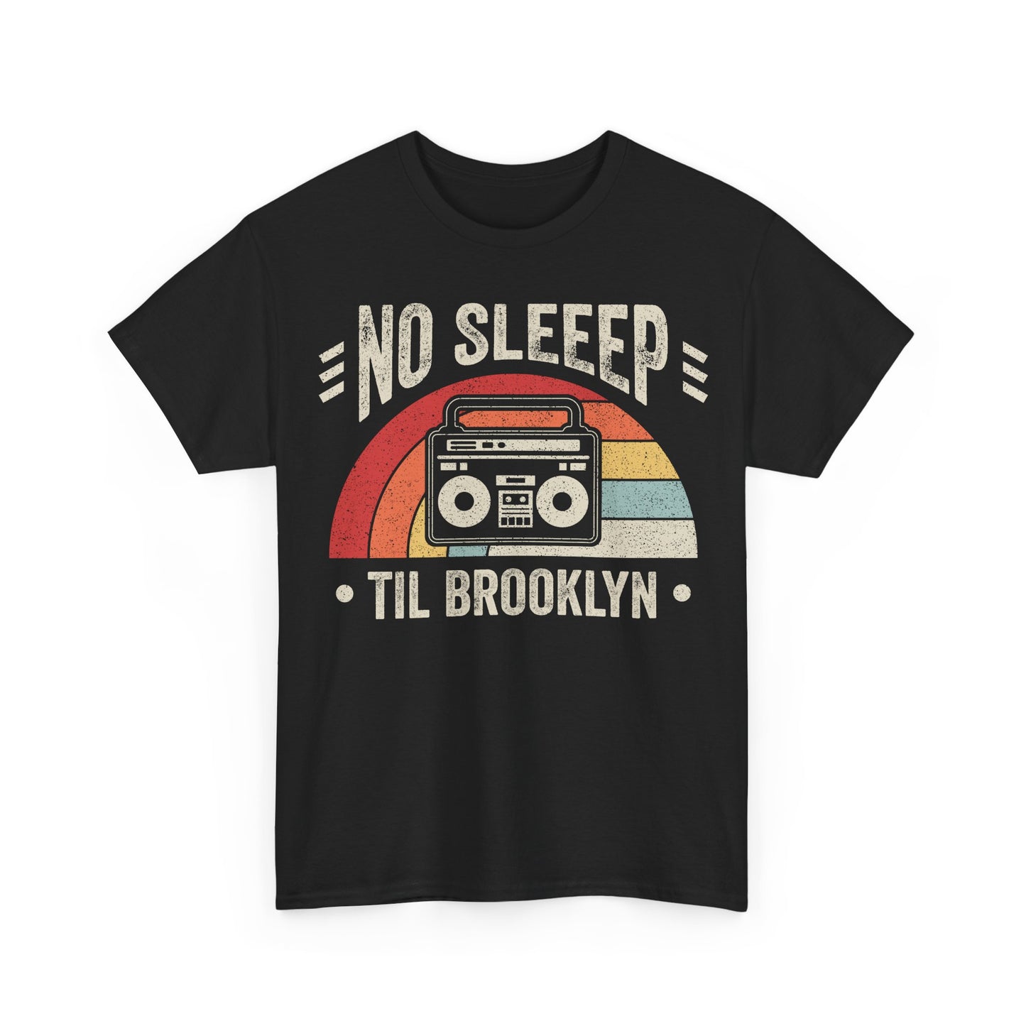 No Sleep 'Til Brooklyn Retro Tee — Vintage Boombox Graphic Shirt