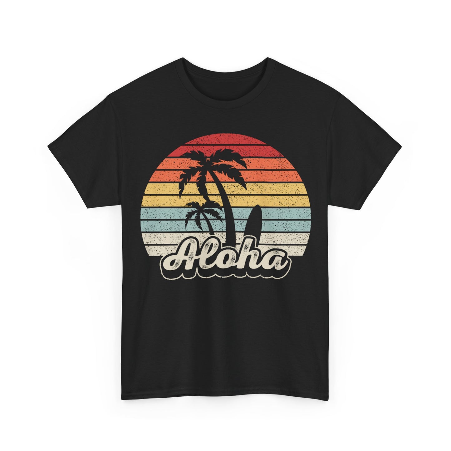 Aloha Retro Sunset T-Shirt — Vintage Palm Tree Hawaii Tee