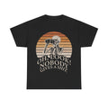 Oh, Look! Nobody Gives a Shit Skeleton Tee — Vintage Sunset Graphic T-Shirt