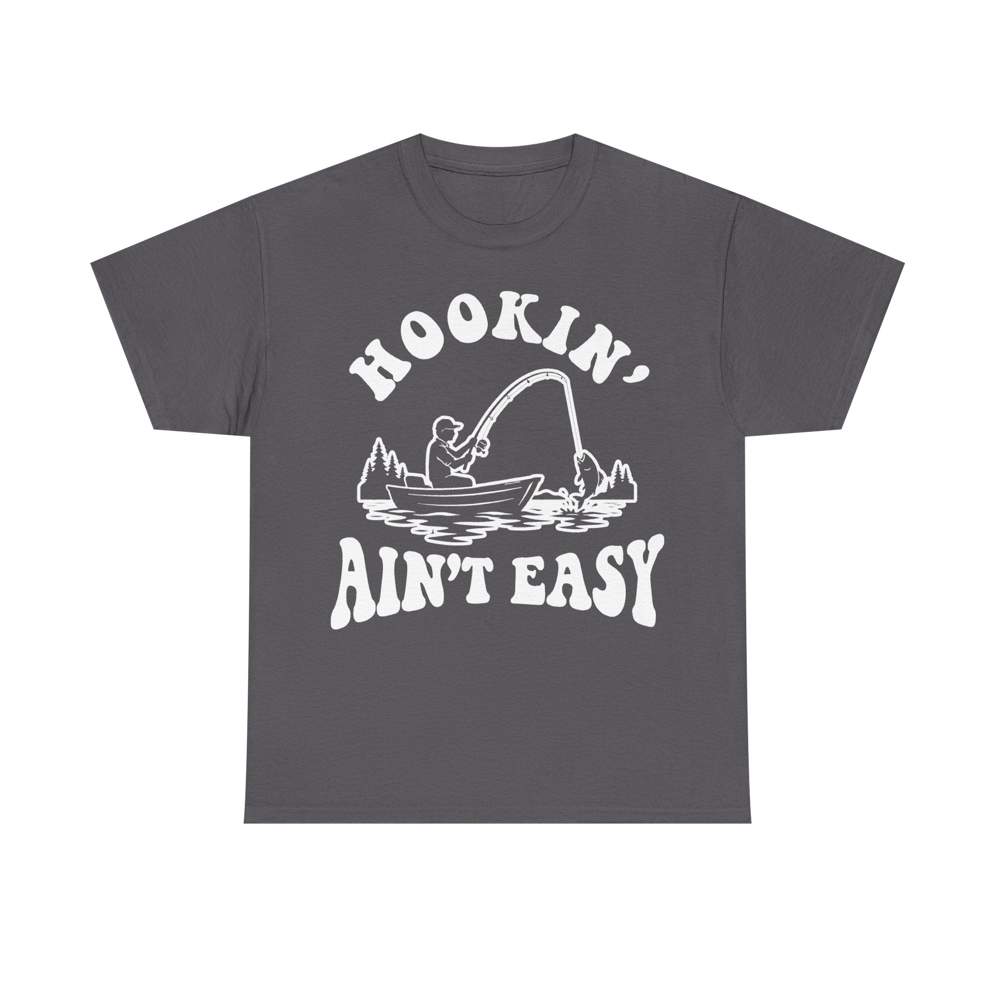 Hookin' On Alaska Ain't Easy Fishing Shirt With Vintage Boat Illustration For Outdoors Fans