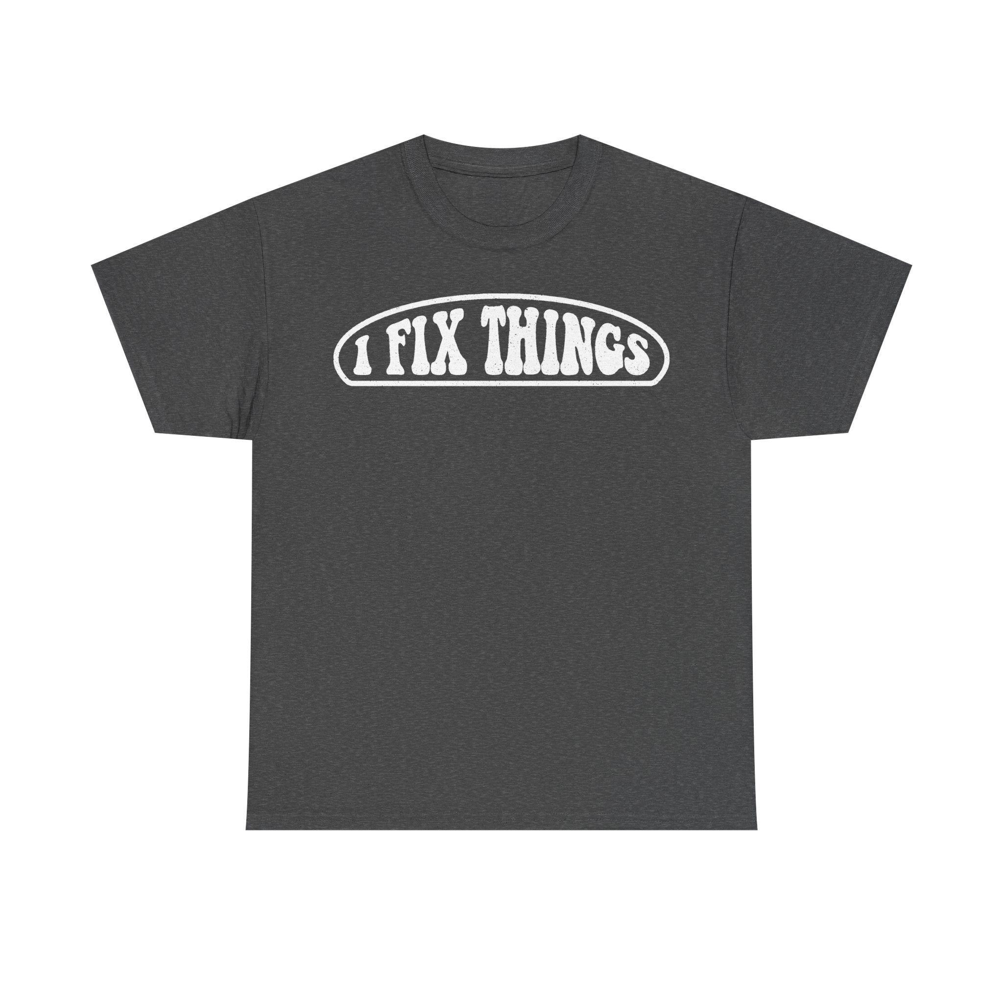 I Fix Things T Shirt For Handyman DIY Repair Fans With Retro Oval Logo Design