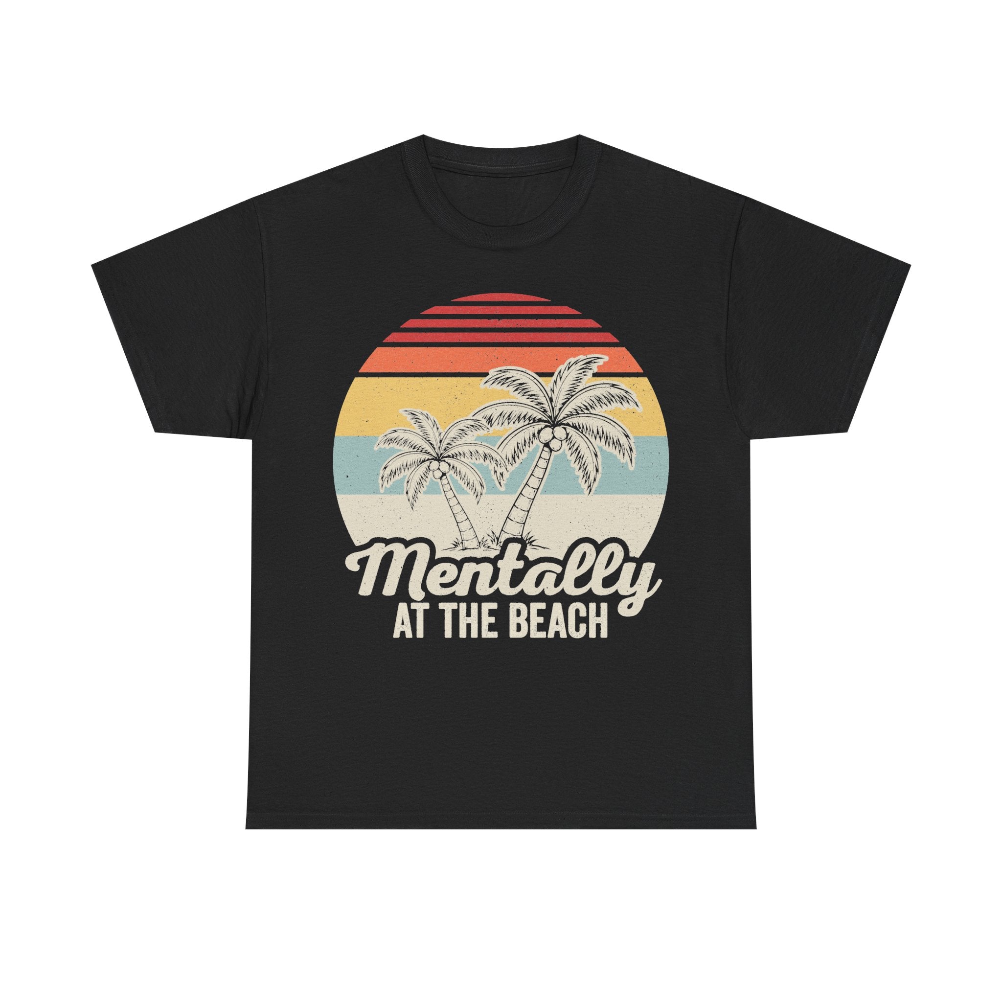Mentally At The Beach Vintage Palm Tree Sunset Shirt