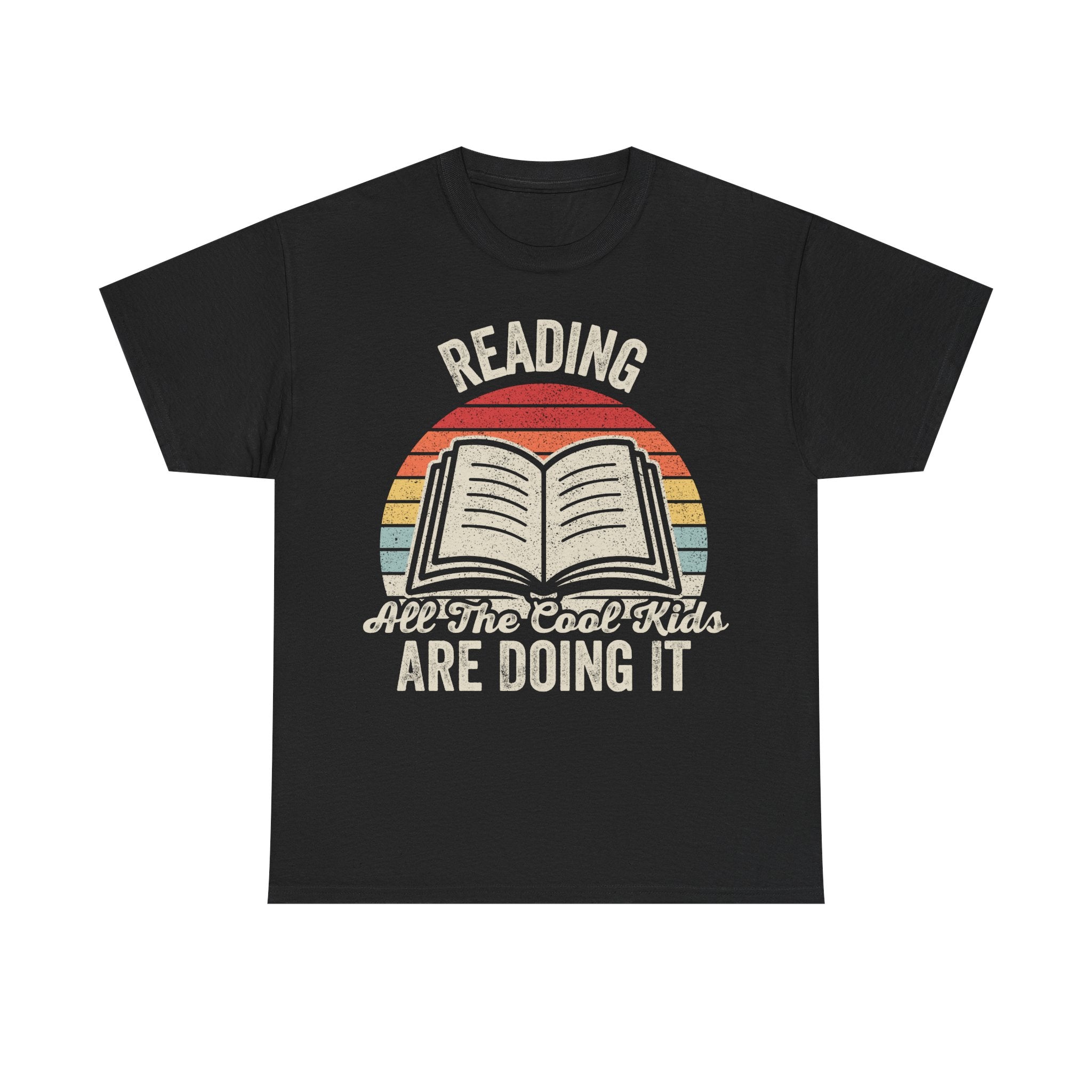 Reading T‑Shirt — “Reading: All The Cool Kids Are Doing It” Retro Book Lover Tee
