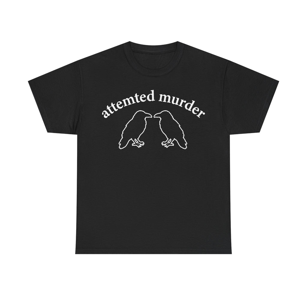 Gothic Raven Tee With Two Ravens And Dark Humor Arc Text
