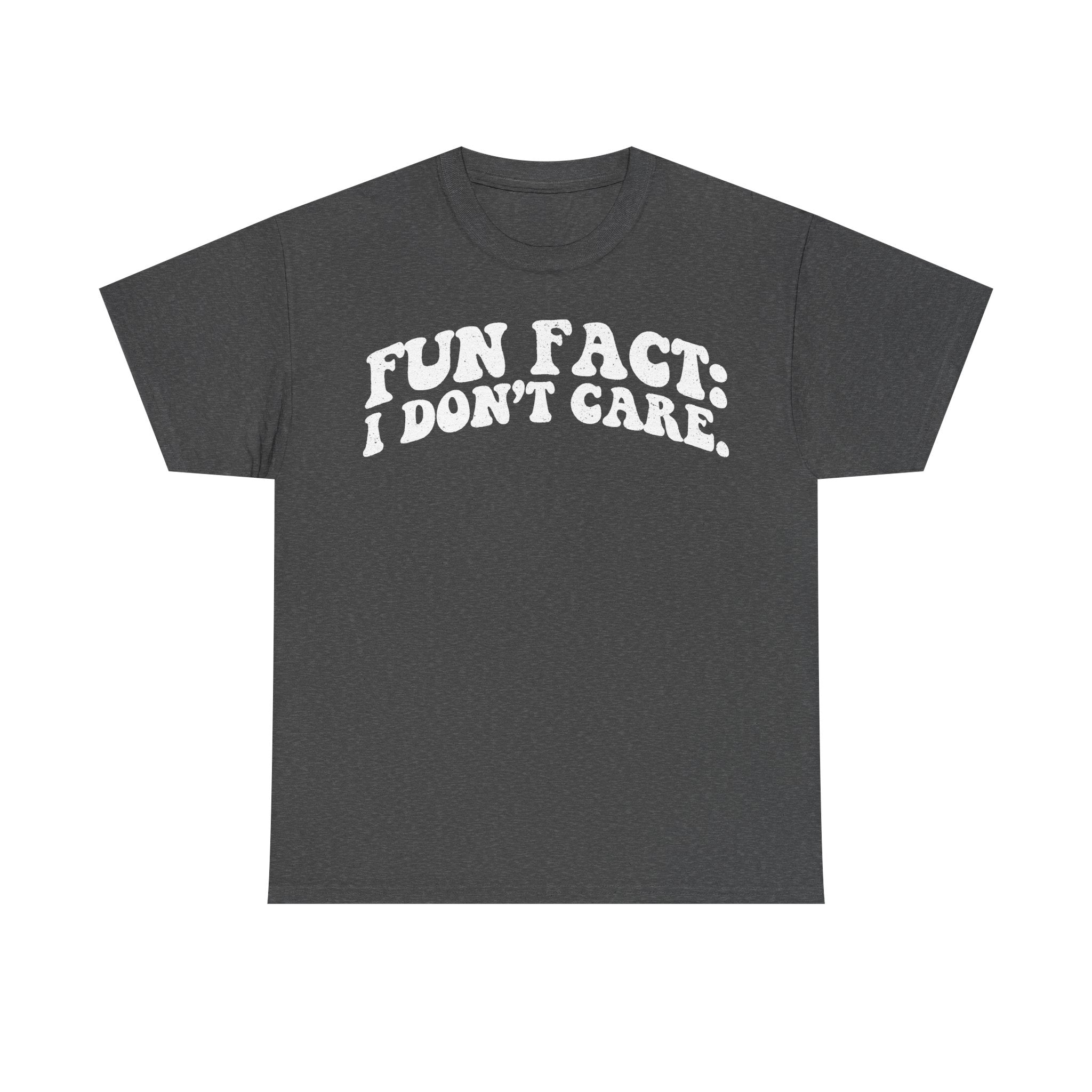 Fun Fact I Don't Care Shirt Funny Quote Distressed White