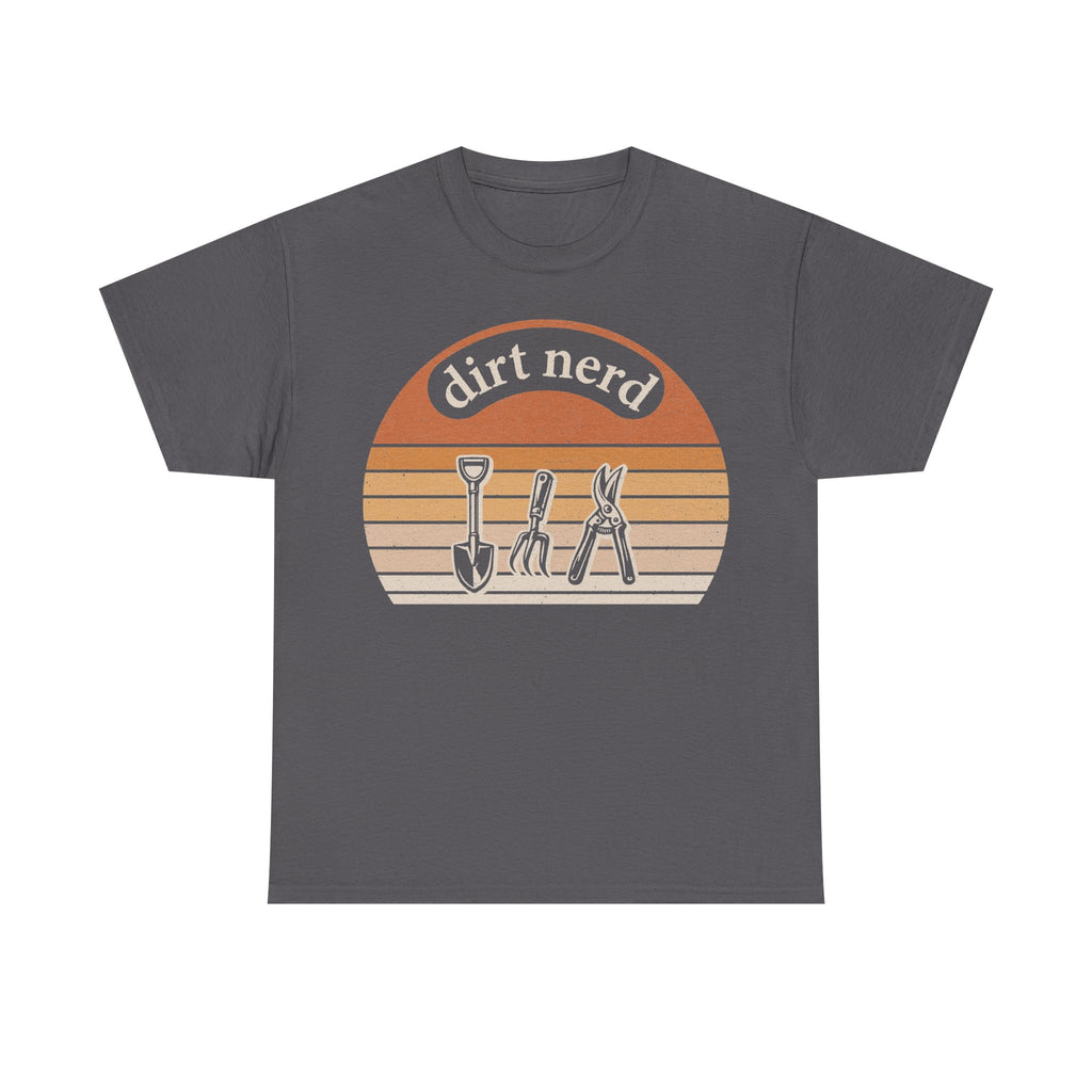 Dirt Nerd Garden Tools Retro Sunburst Design T Shirt For Gardeners And Plant Lovers