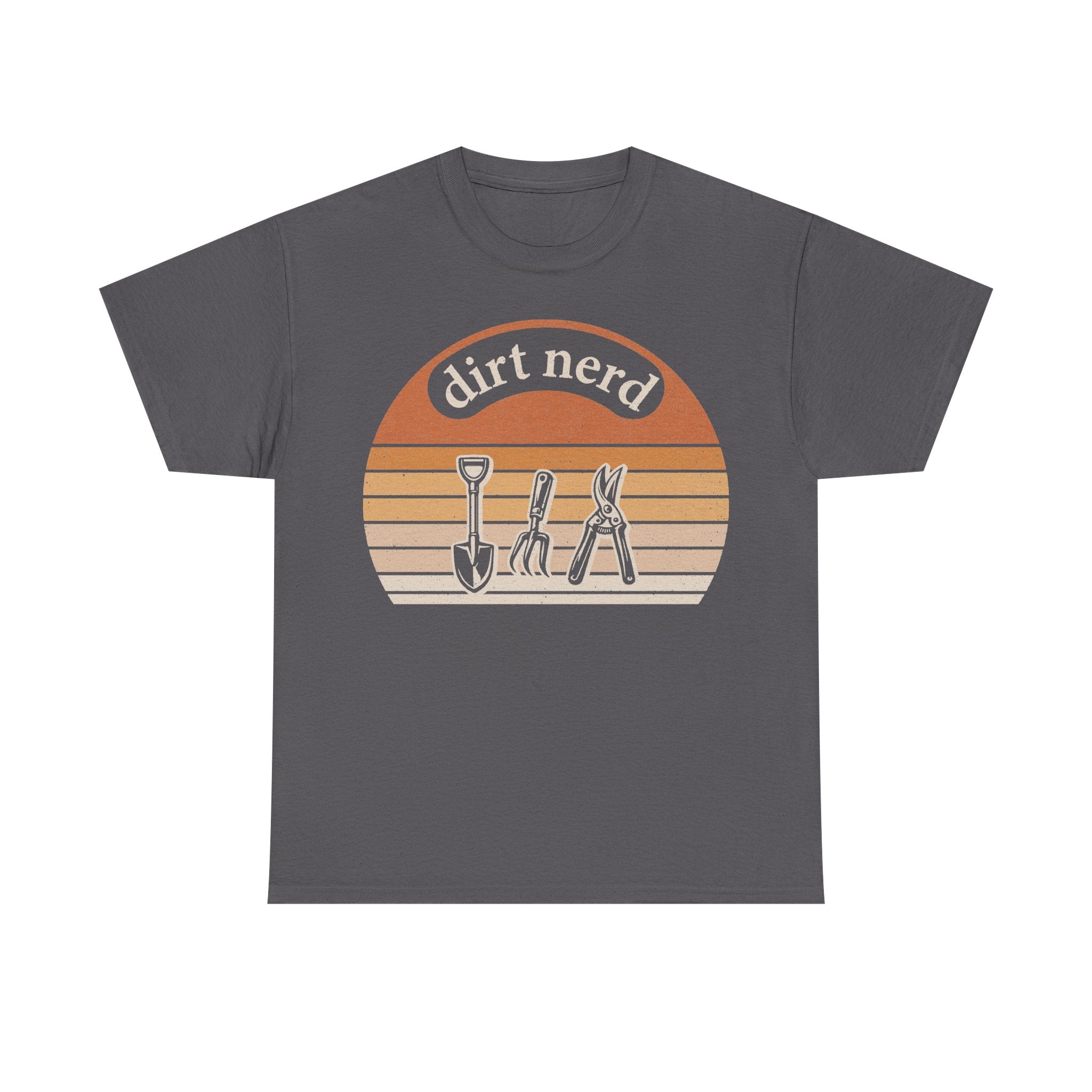 Dirt Nerd Garden Tools Retro Sunburst Design T Shirt For Gardeners And Plant Lovers