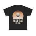 Best Dad By Par Golf Sunset Graphic T Shirt With Vintage Golf Ball Design For Father's Day