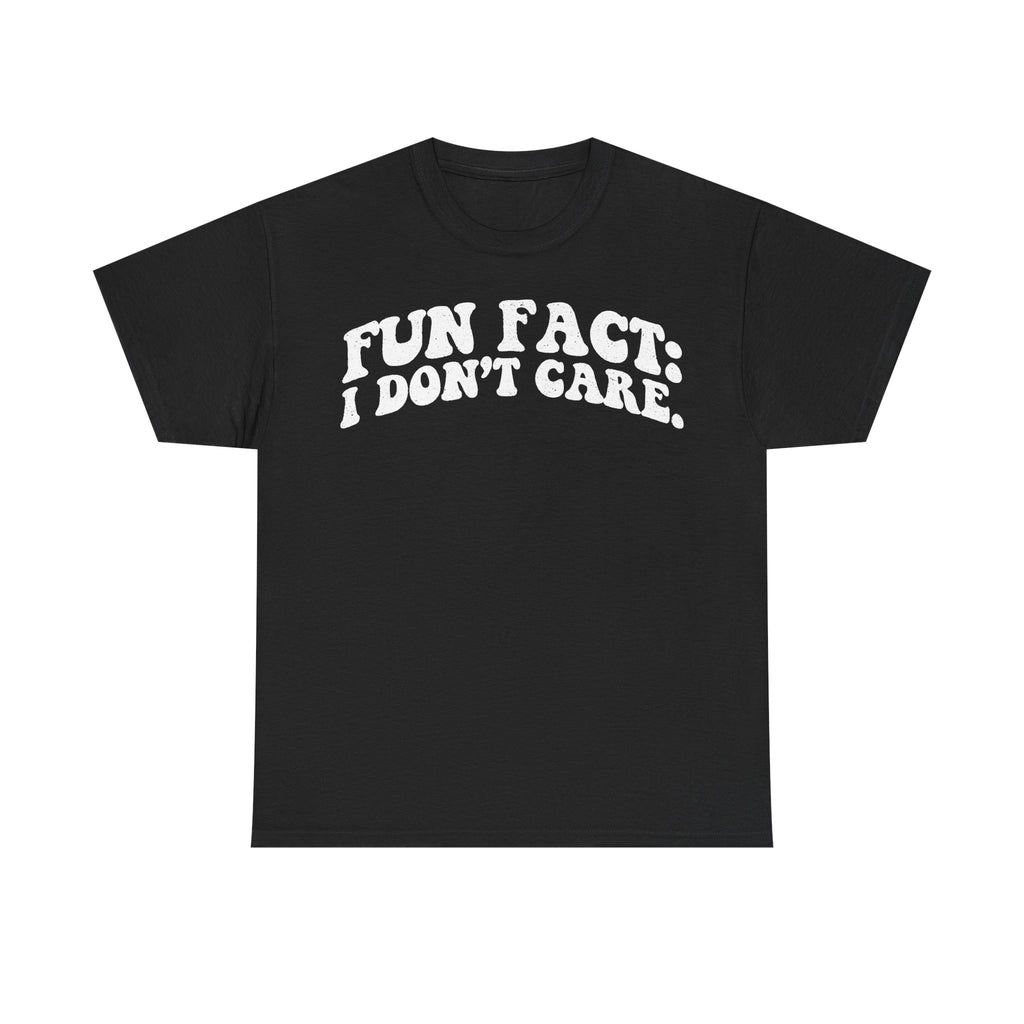 Fun Fact I Don't Care Shirt Funny Quote Distressed White