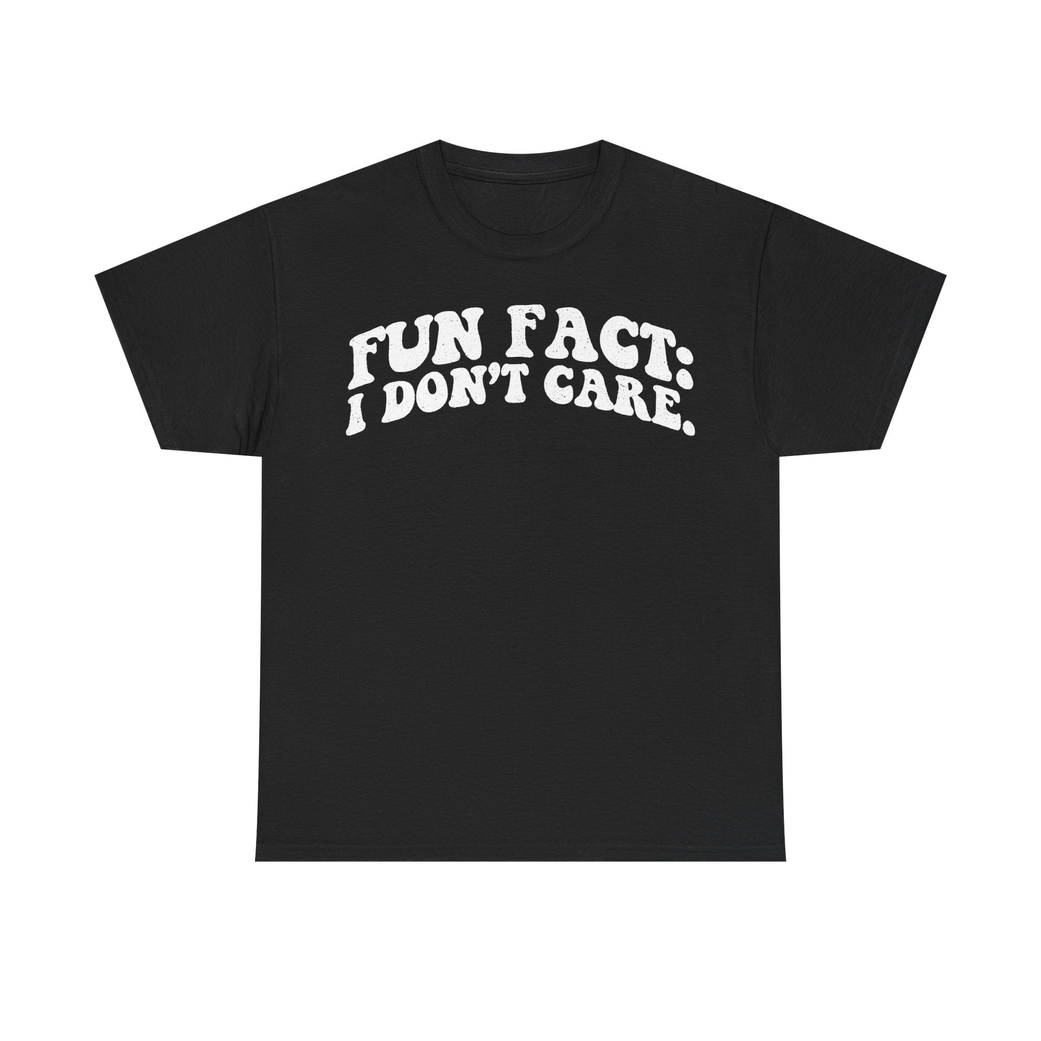 Fun Fact I Don't Care Shirt Funny Quote Distressed White