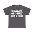 Knower Of Stuff Fixer Of Things Handyman Diy Workshop Tee