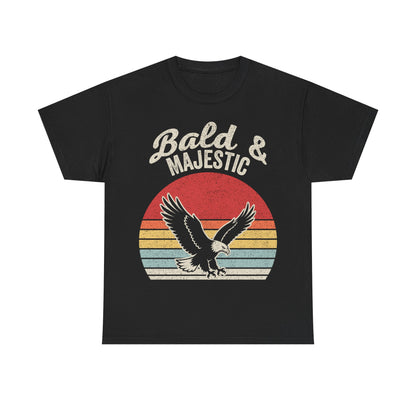 Bald & Majestic Eagle T-Shirt — Vintage Retro Sunset Patriotic Tee