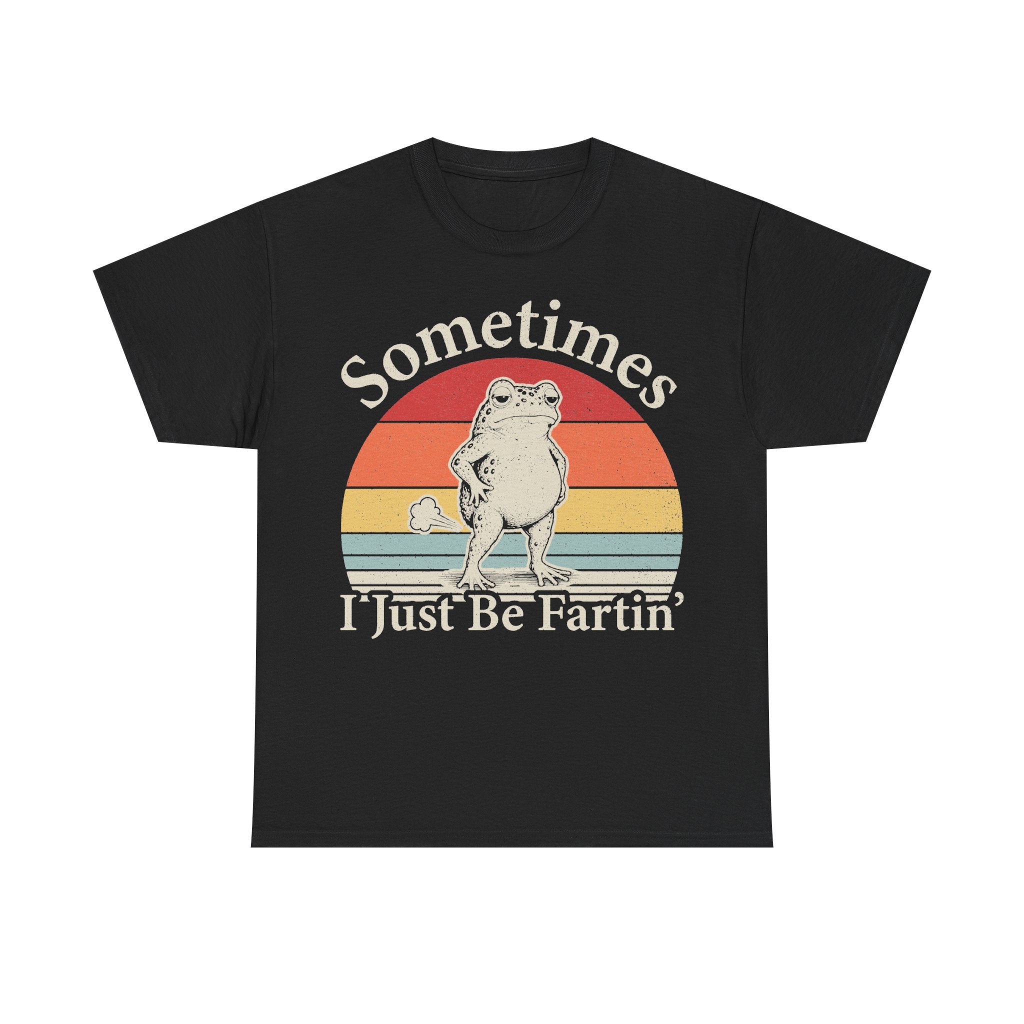 Sometimes I Just Be Fartin Frog Retro Sunset Tee For Humor And Quirky Style For Fans