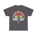 Do My Own Stunts Retro Circle Design With Vintage Sunset Colors On Black Unisex T Shirt With Statement Slogan
