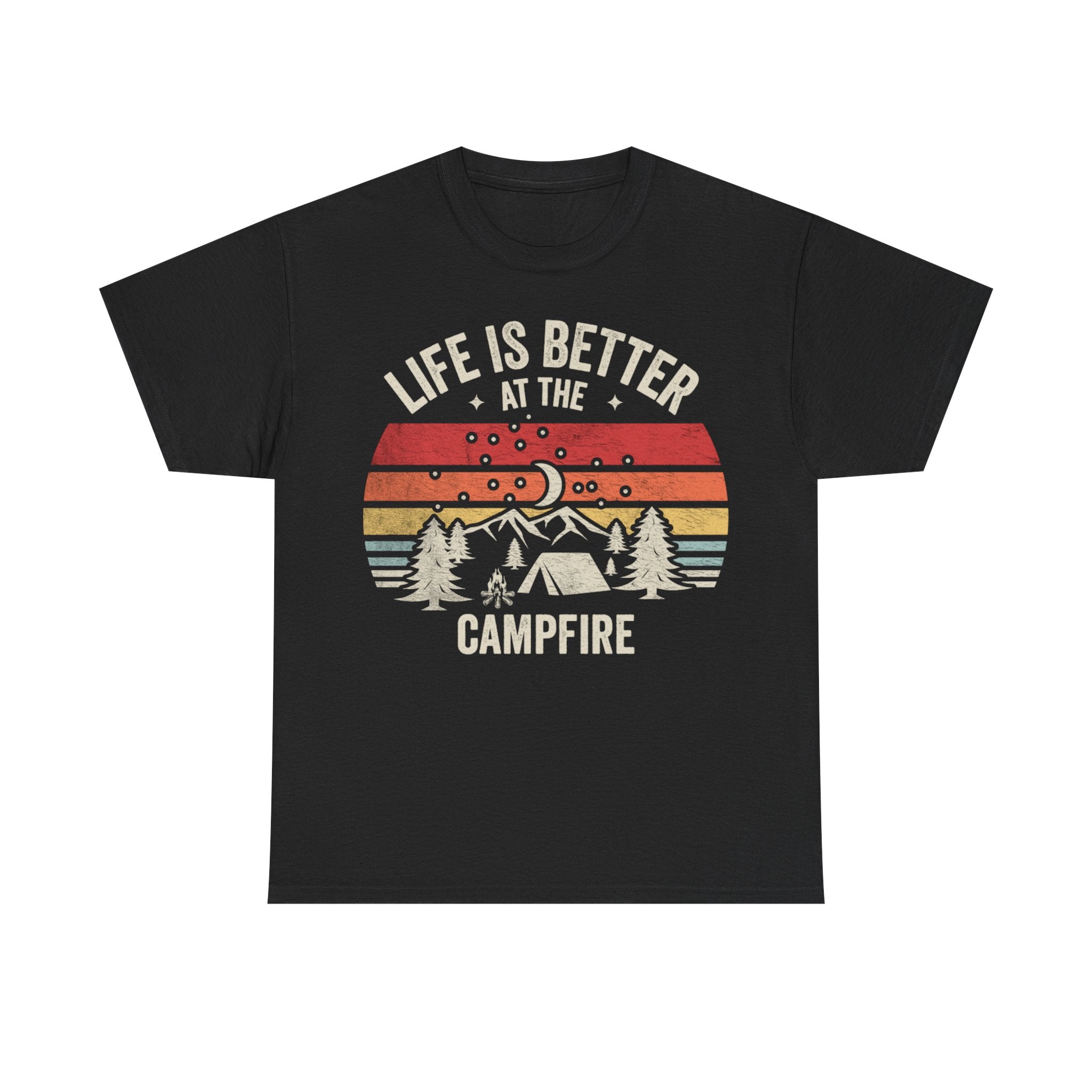 Campfire T-Shirt - "Life Is Better at the Campfire" Retro Outdoor Tee