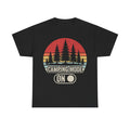 Camping Mode On T‑Shirt — Vintage Forest Sunset Camper Tee