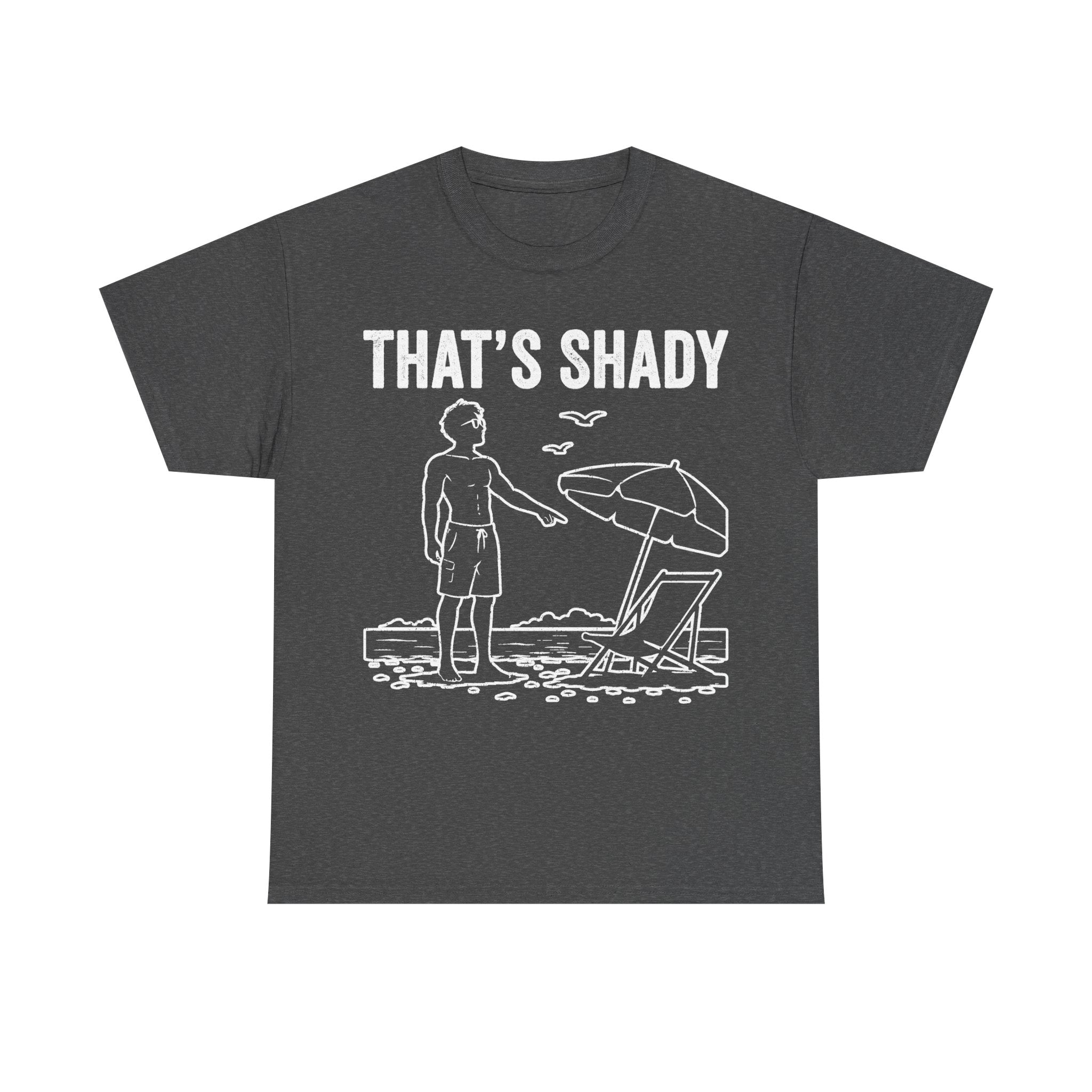 That's Shady Beach Scene T Shirt With Surfboard And Beach Chair For Summer Vacation Humor