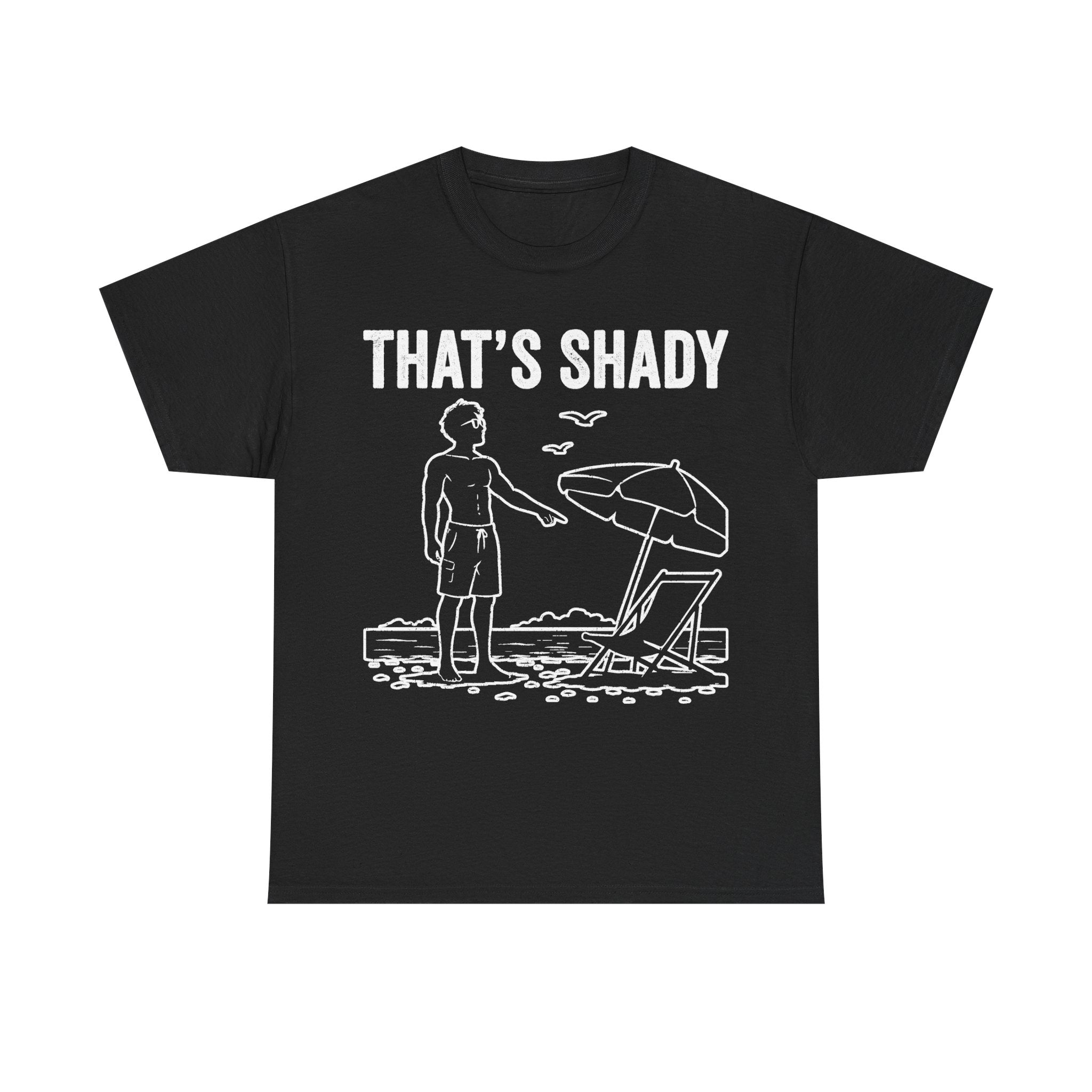 That's Shady Beach Scene T Shirt With Surfboard And Beach Chair For Summer Vacation Humor
