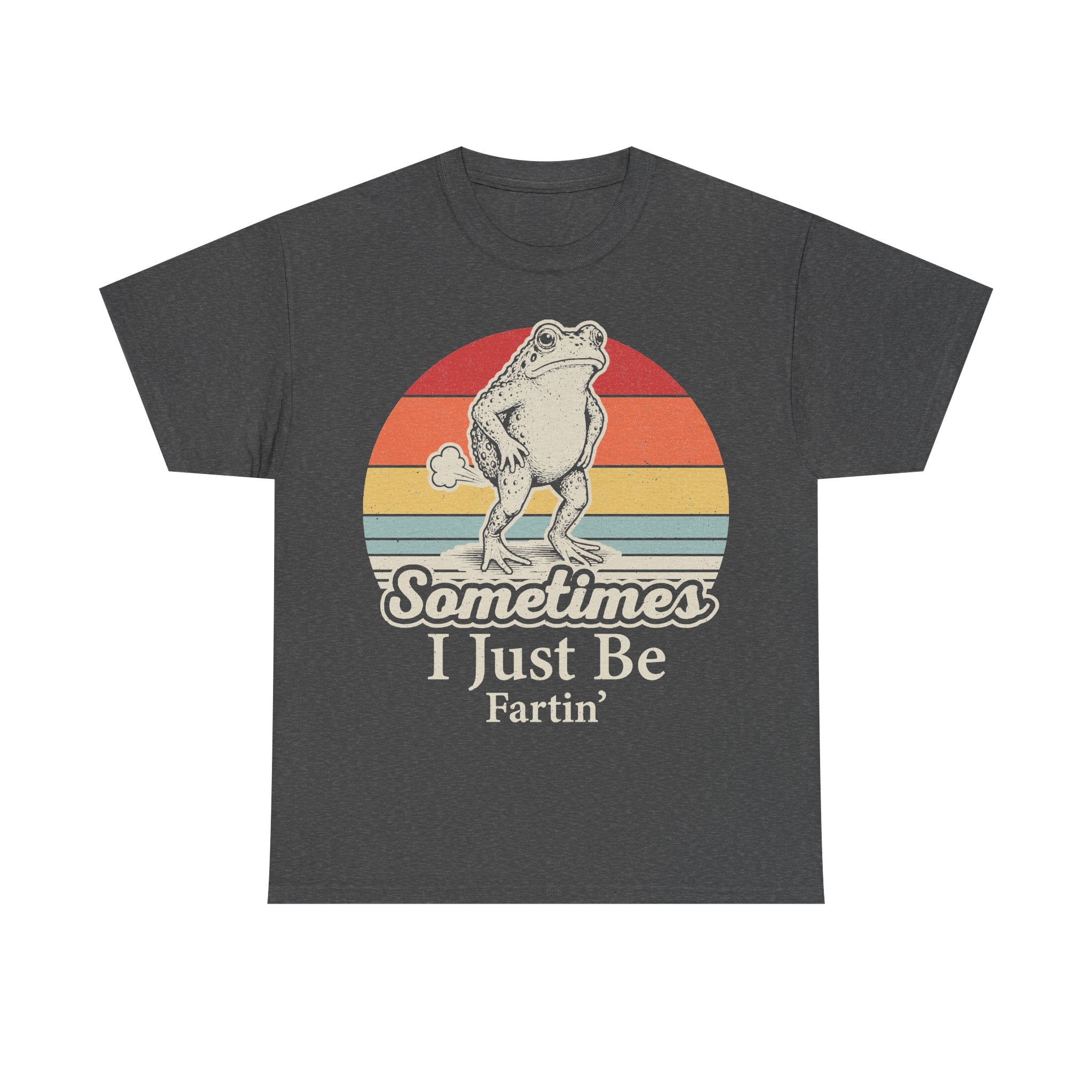 Frog Retro Sunset Shirt With Humorous Quote Sometimes I Just Be Fartin' For Frog Lovers