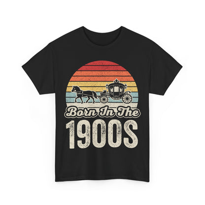 T-Shirt — "Born In The 1900s" Vintage Horse & Carriage Retro Sunset Tee
