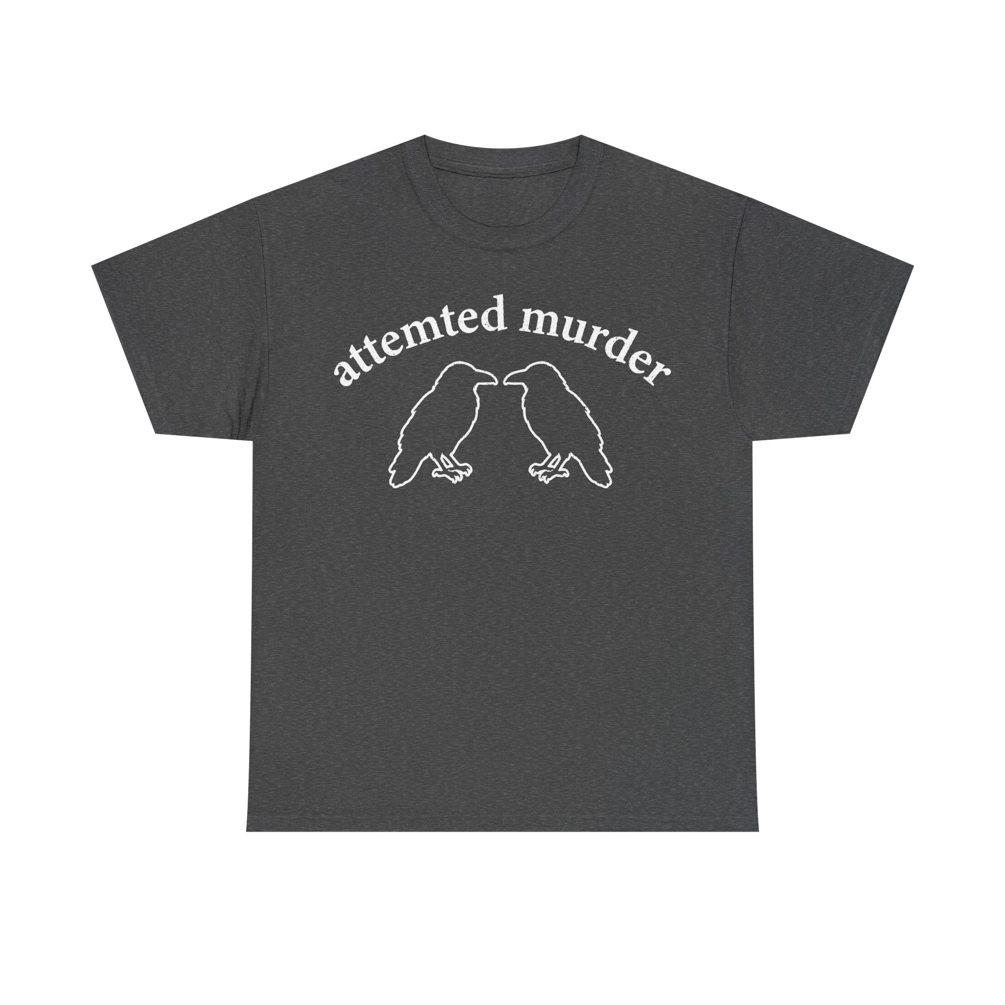 Gothic Raven Tee With Two Ravens And Dark Humor Arc Text