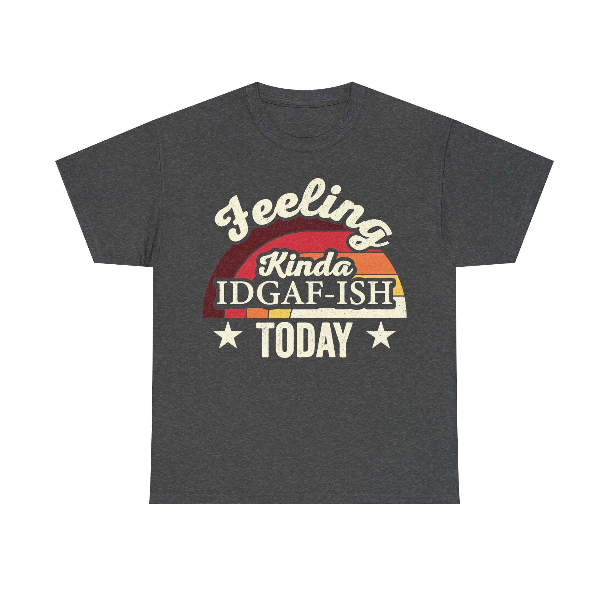Feeling Kinda IDGAF-ISH Attitude Tee With Retro Rainbow