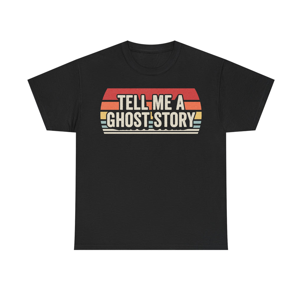 Tell Me A Ghost Story Retro Vintage Sunset T Shirt For Horror Fans And Halloween Lovers