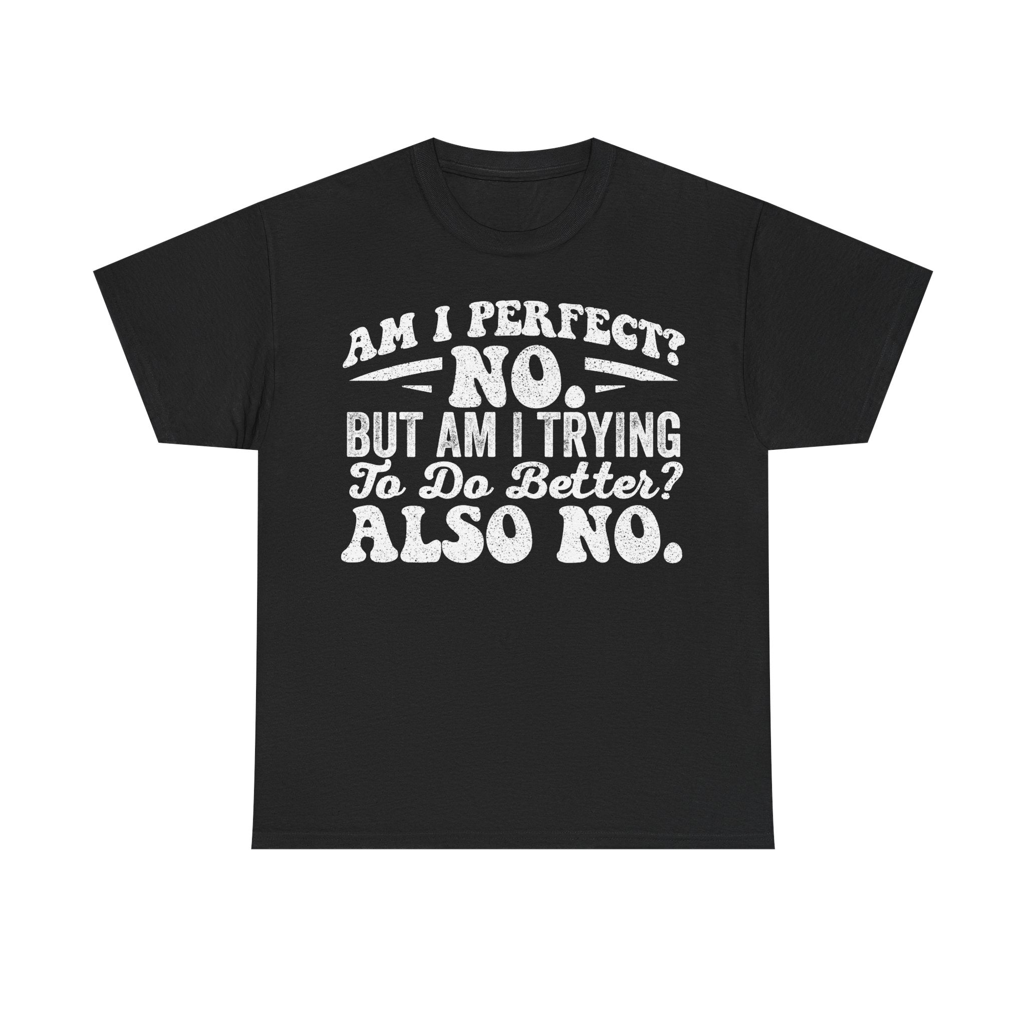 Graphic Tee — "Am I Perfect? No. But Am I Trying To Do Better? Also No." Funny Sarcastic T‑Shirt