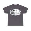 Licensed Listener Distressed Typography Tee For Therapists And Empathetic Listeners