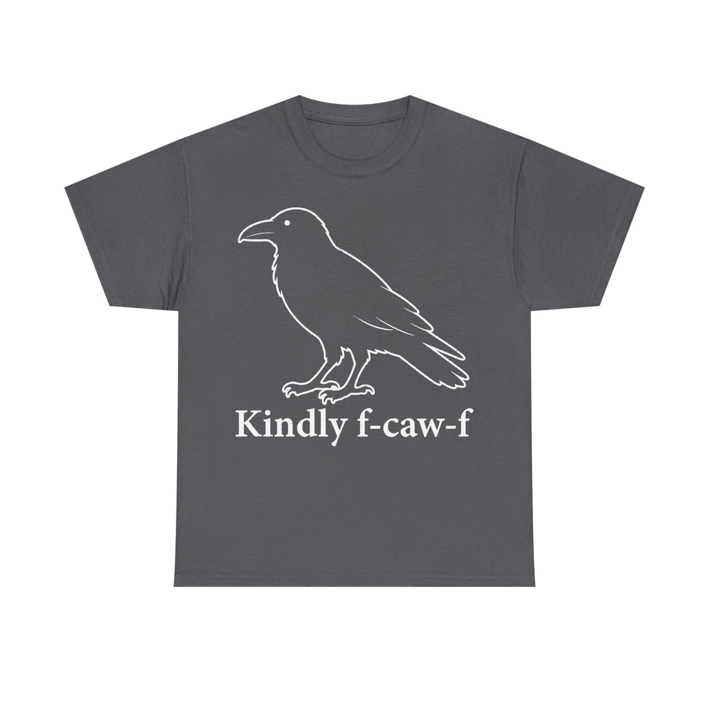 Crow Line Art T Shirt With Kindly F-Caw-F Pun Birding Humor