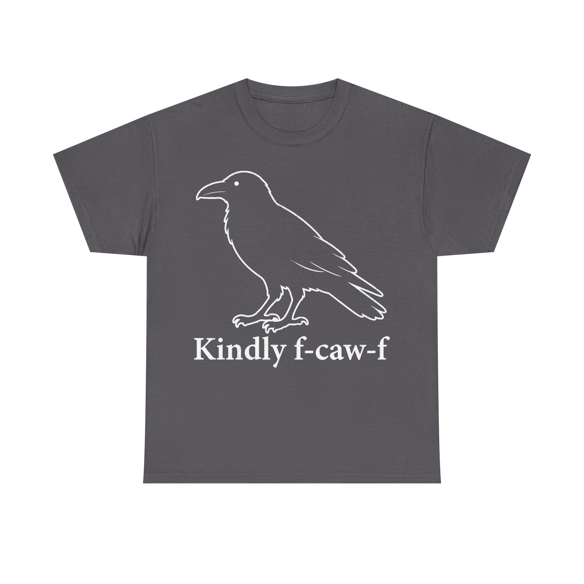 Crow Line Art T Shirt With Kindly F-Caw-F Pun Birding Humor