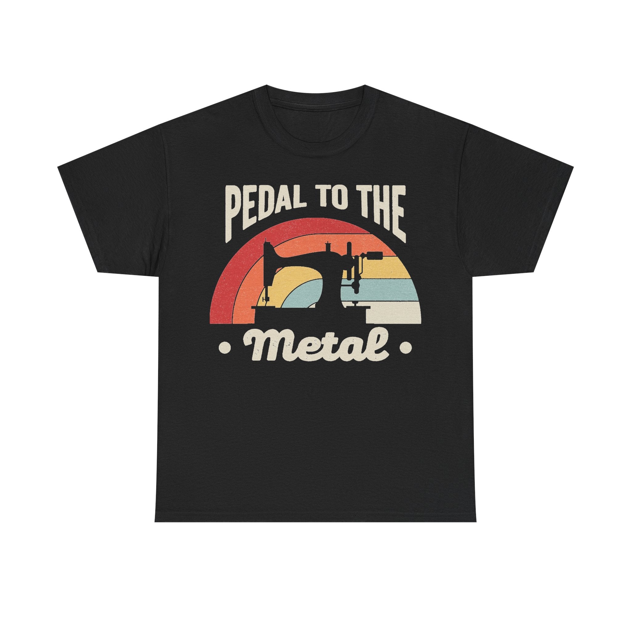 Pedal To The Metal Sewing Machine Sunset Vintage Tee For Makers And Sewers Retro Craft Enthusiasts