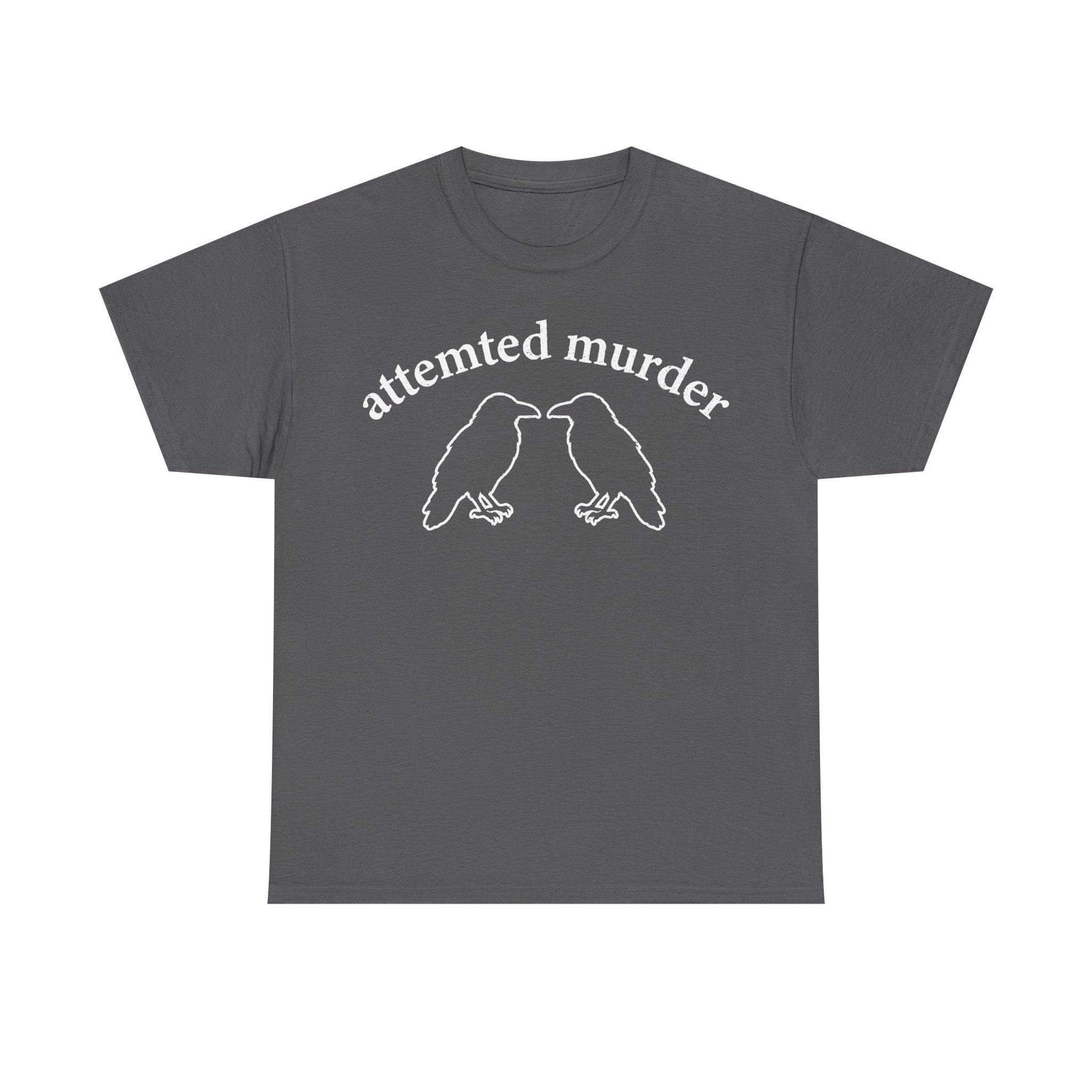 Gothic Raven Tee With Two Ravens And Dark Humor Arc Text