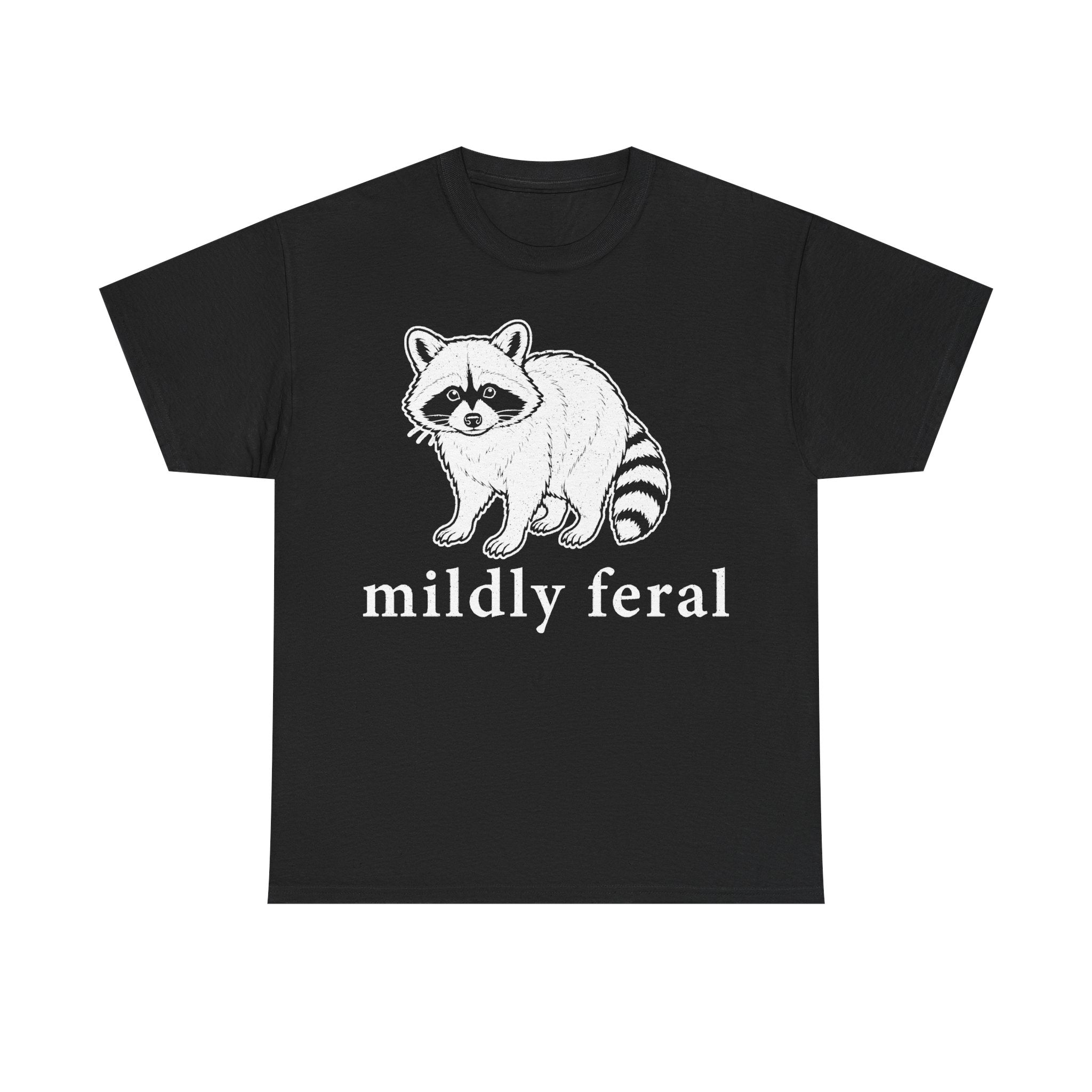 Mildly Feral Raccoon Shirt With Hand Drawn Illustration For Animal Lovers And Humor