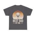 Best Dad By Par Golf Sunset Graphic T Shirt With Vintage Golf Ball Design For Father's Day