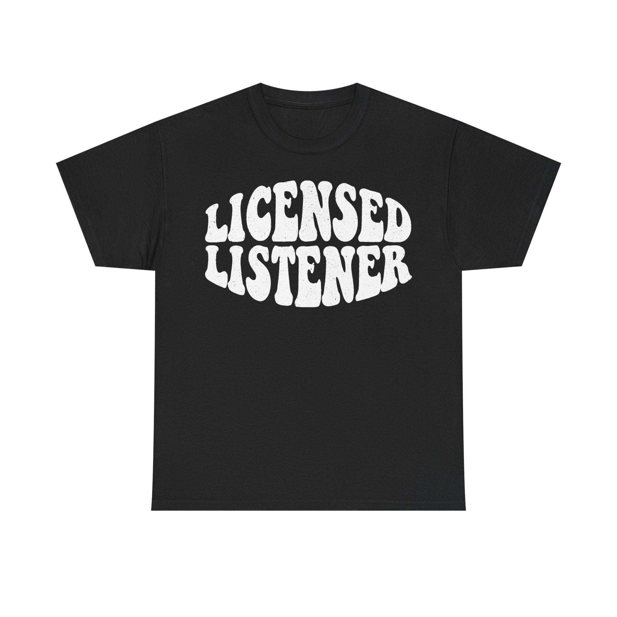Licensed Listener Distressed Typography Tee For Therapists And Empathetic Listeners