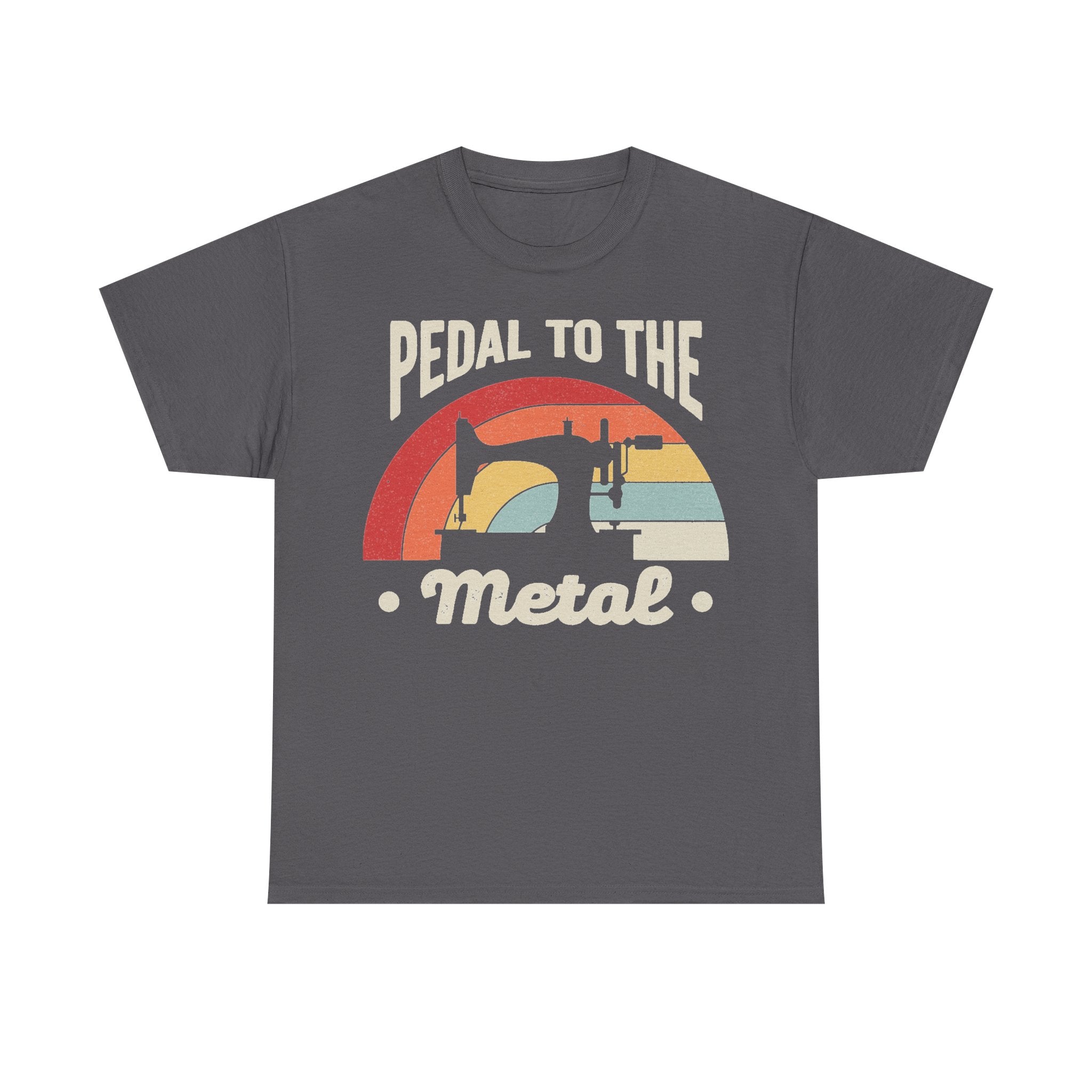 Pedal To The Metal Sewing Machine Sunset Vintage Tee For Makers And Sewers Retro Craft Enthusiasts
