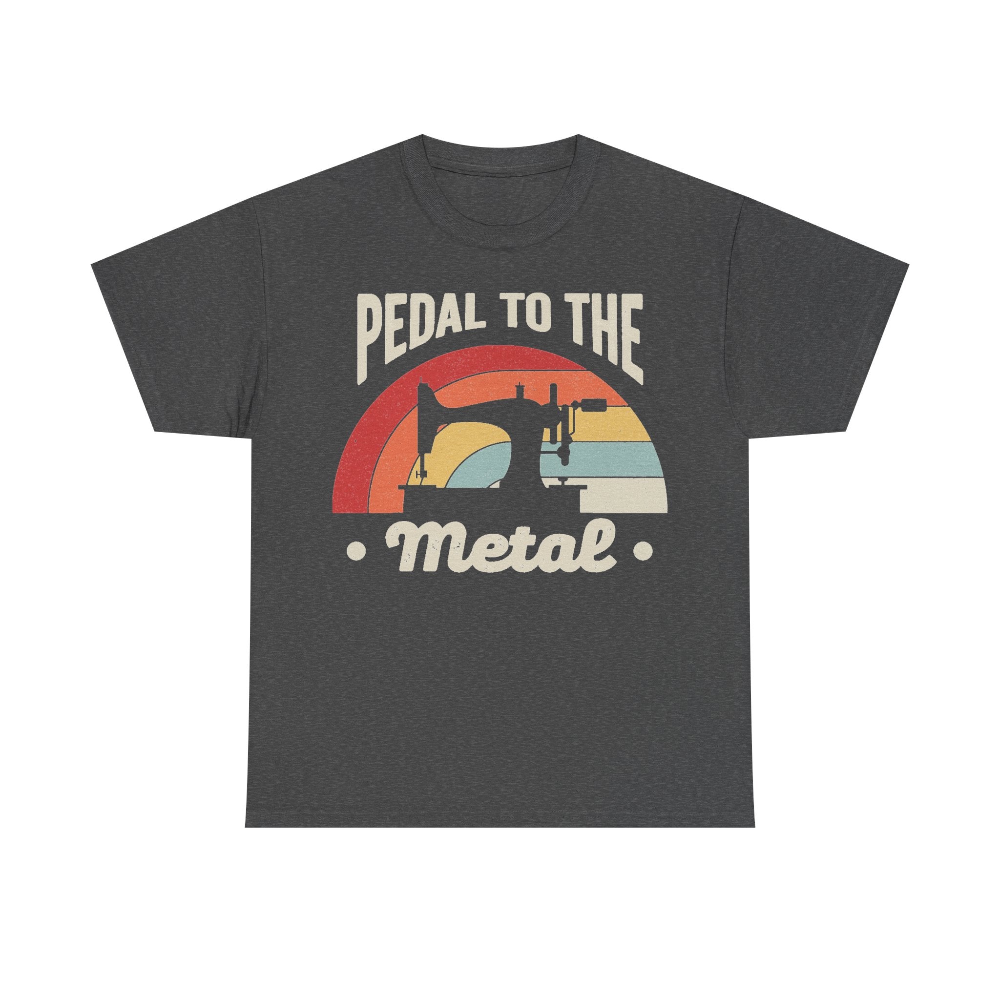 Pedal To The Metal Sewing Machine Sunset Vintage Tee For Makers And Sewers Retro Craft Enthusiasts