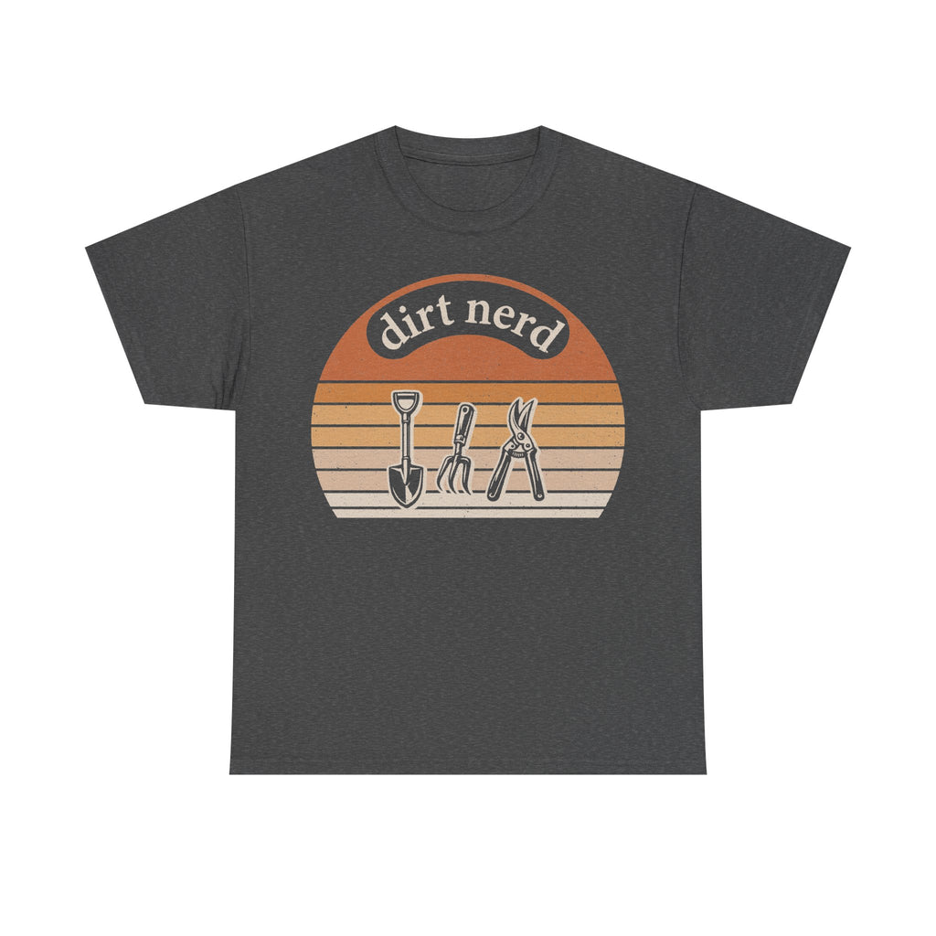 Dirt Nerd Garden Tools Retro Sunburst Design T Shirt For Gardeners And Plant Lovers