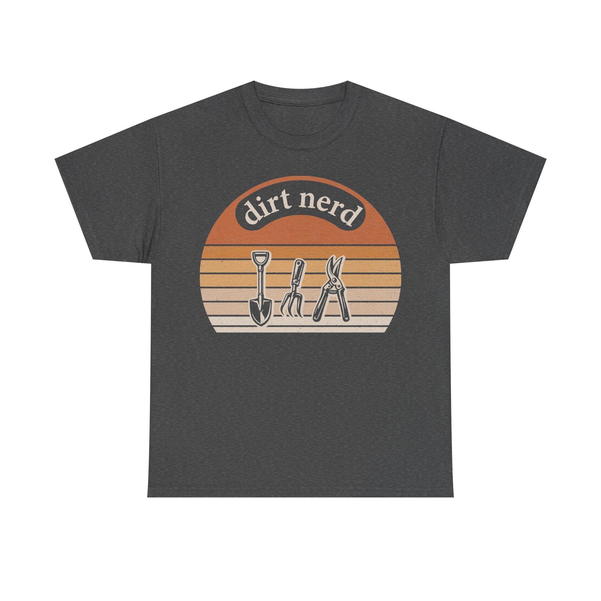 Dirt Nerd Garden Tools Retro Sunburst Design T Shirt For Gardeners And Plant Lovers