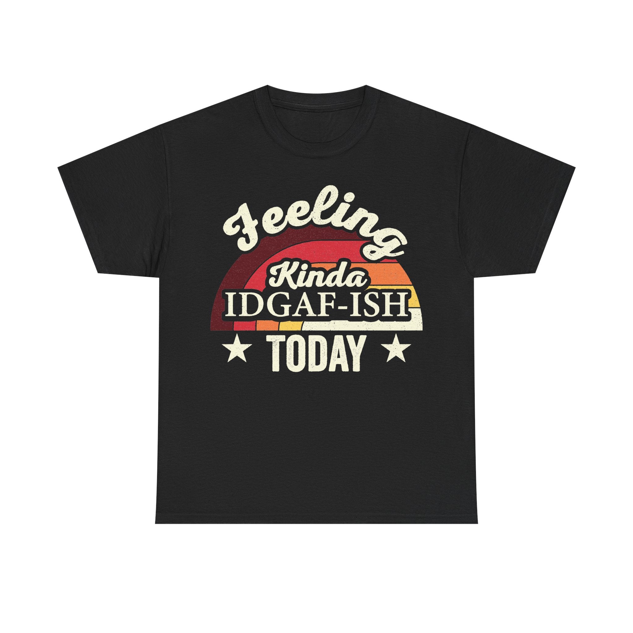 Feeling Kinda IDGAF-ISH Attitude Tee With Retro Rainbow