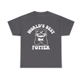 Dark gray T-shirt with white circular badge featuring sunglasses-wearing otter and World's Best Otter text.
