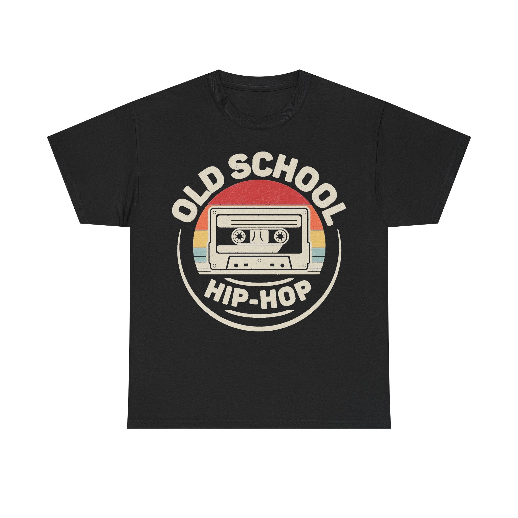 Old School Hip Hop Retro Cassette T Shirt With Vintage Rainbow Design Perfect For Music Lovers And Nineties Fans