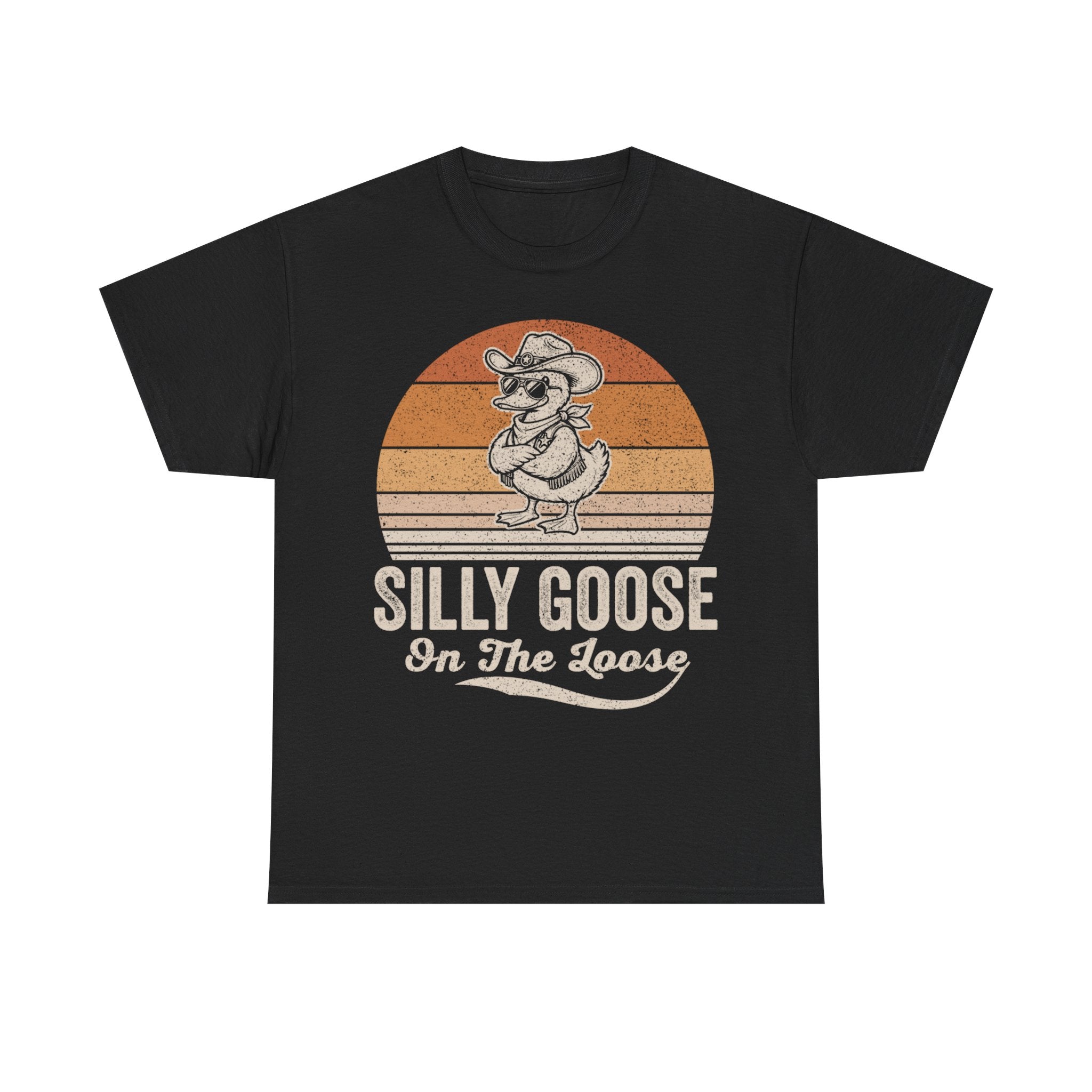 Silly Goose Tee — Retro Sunset 'Silly Goose On The Loose' Graphic T-Shirt