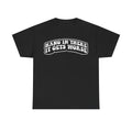 Graphic Tee — "Hang In There It Gets Worse" Vintage Patch Shirt