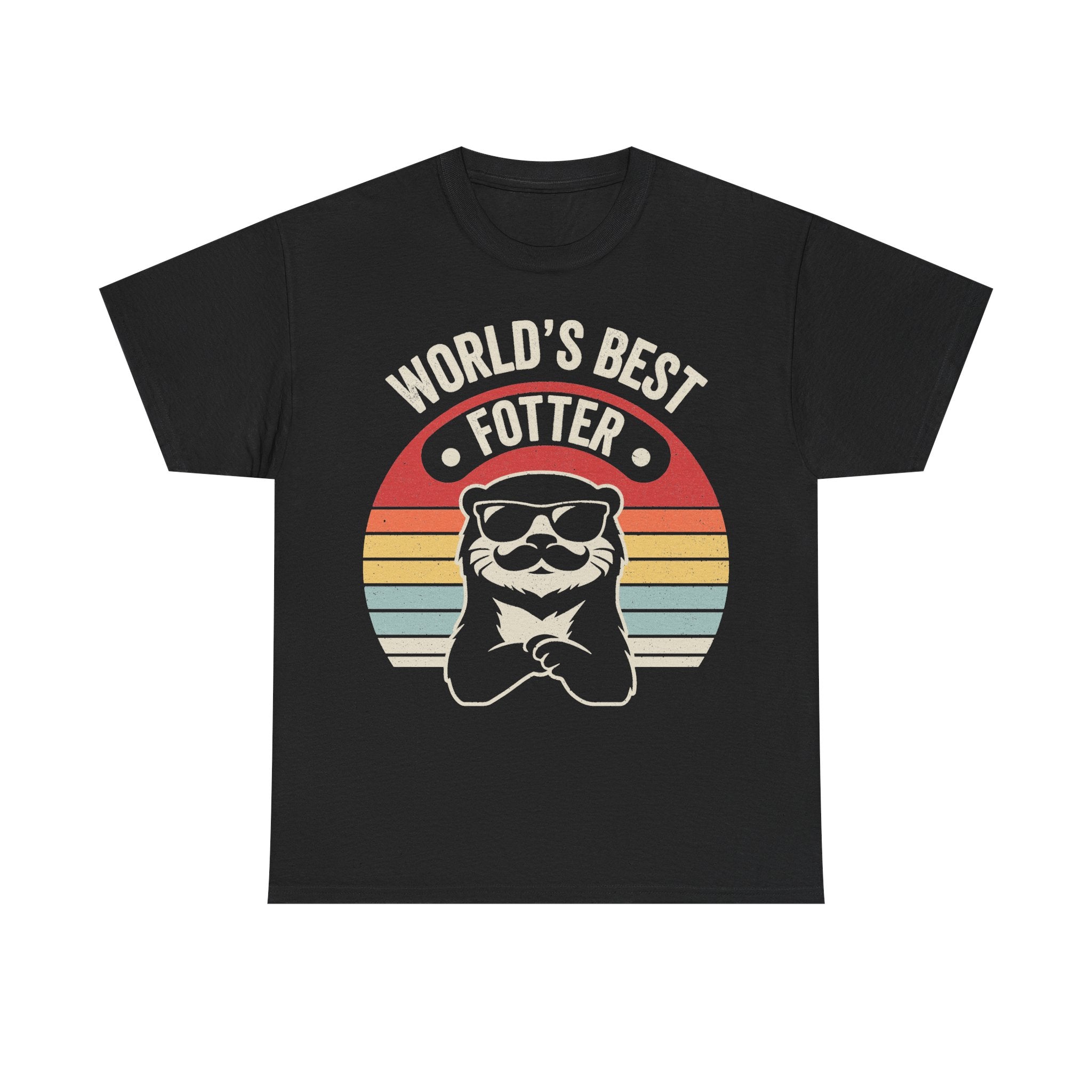 World's Best Fotter Otter Retro Sunburst Vintage Style Shirt For Animal Lovers Worldwide