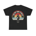 Do My Own Stunts Retro Circle Design With Vintage Sunset Colors On Black Unisex T Shirt With Statement Slogan