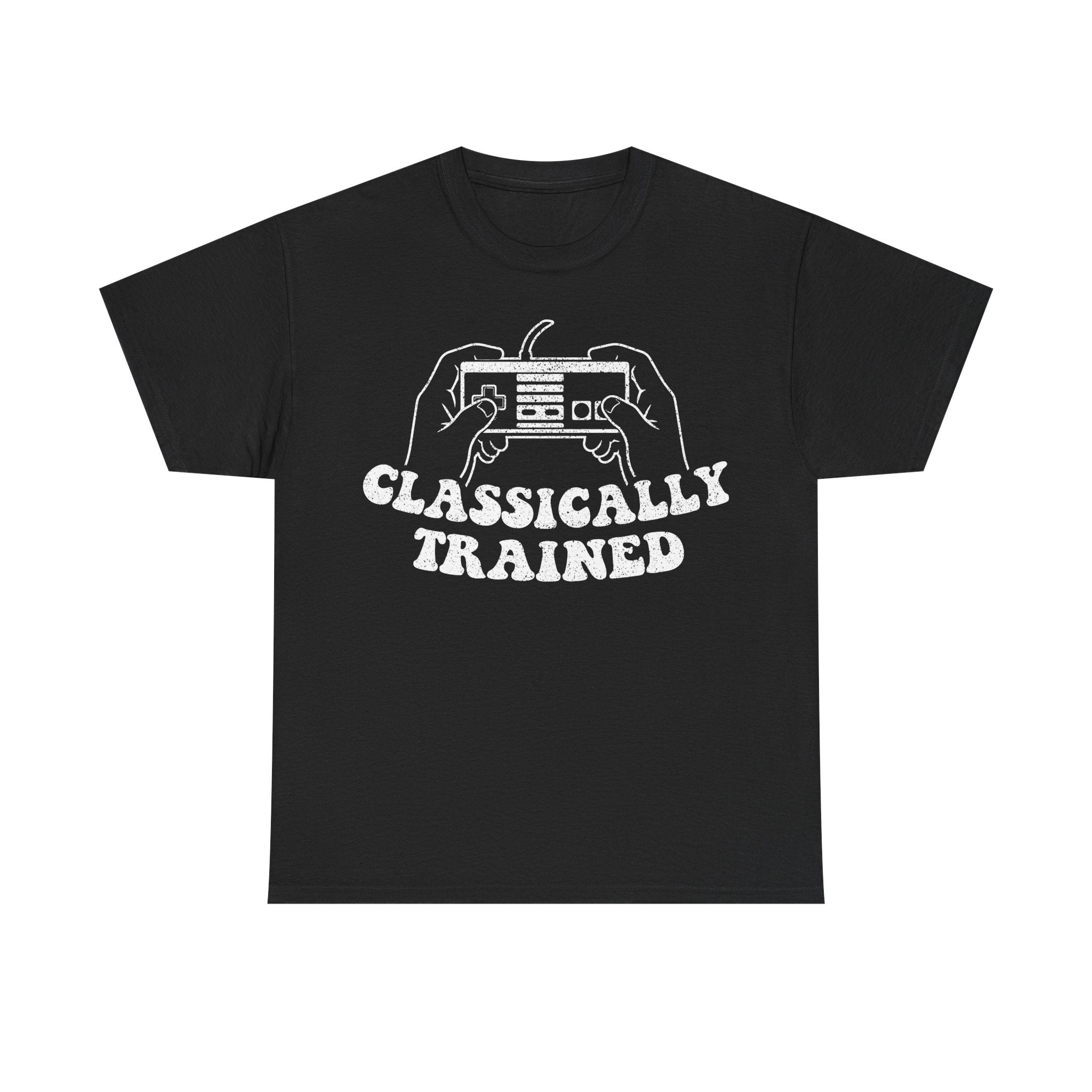 Classically Trained Retro Gamer Tee — "Classically Trained" Cassette Controller T‑Shirt