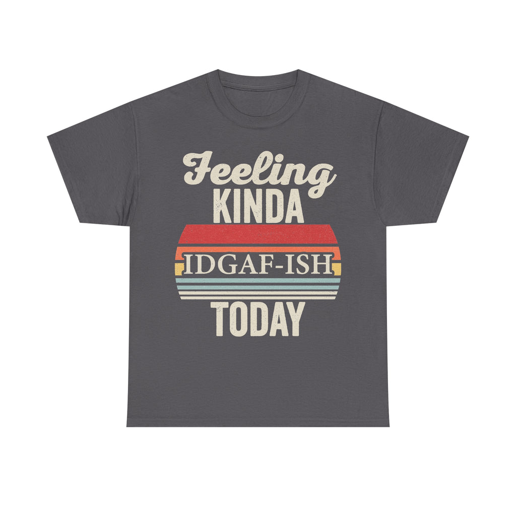 Feeling Kinda IDGAF-ISH Today Retro Stripes Attitude Shirt Unisex Black Tee