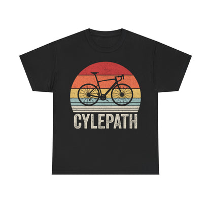 Cylepath Vintage Bike T‑Shirt — Retro Sunset Cycling Tee